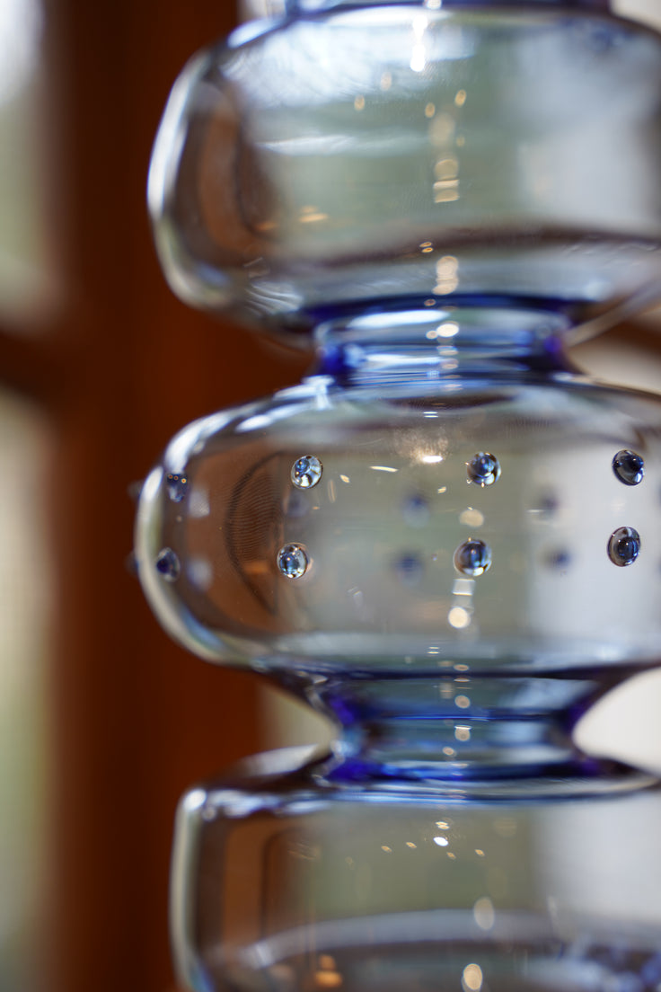 Hand-blown glass cylindrical vase