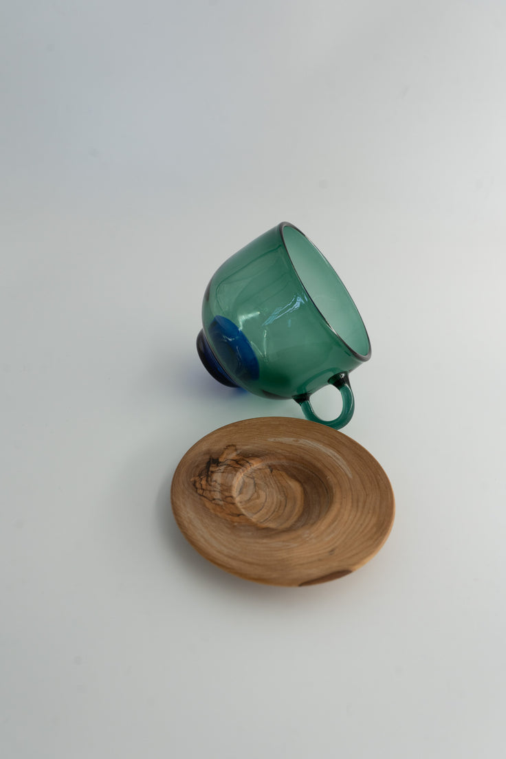 Tea Cups with Olivewood Saucer