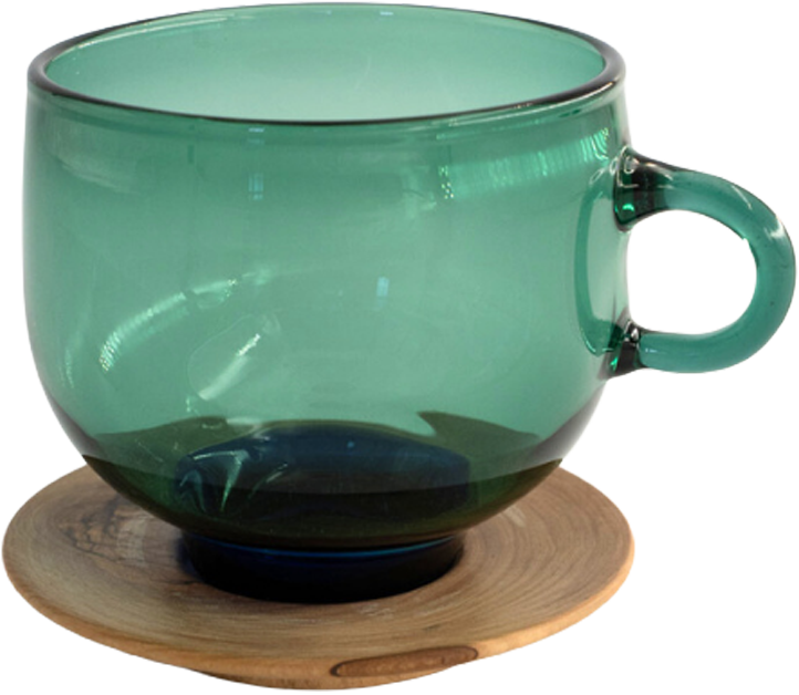 Tea Cups with Olivewood Saucer