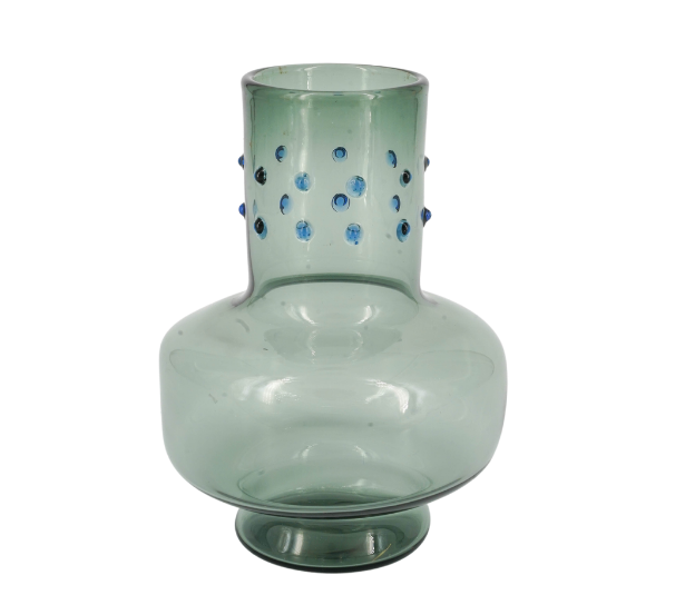 Hand-blown glass cylindrical vase